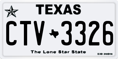 TX license plate CTV3326