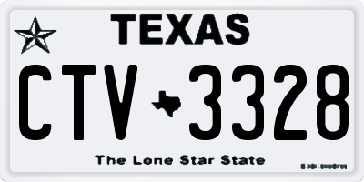 TX license plate CTV3328
