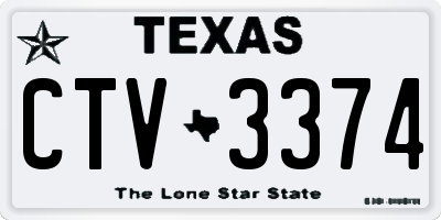 TX license plate CTV3374