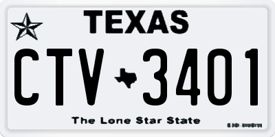 TX license plate CTV3401