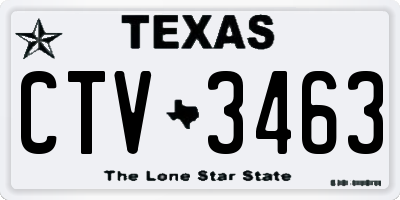 TX license plate CTV3463