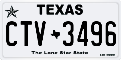 TX license plate CTV3496