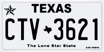TX license plate CTV3621