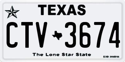 TX license plate CTV3674