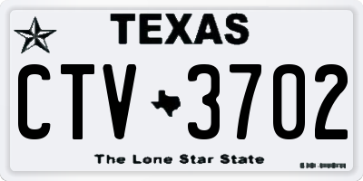 TX license plate CTV3702