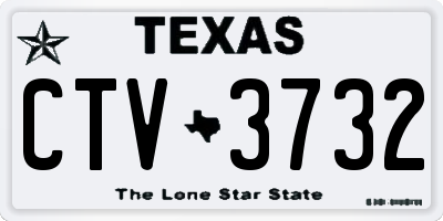 TX license plate CTV3732