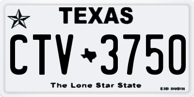 TX license plate CTV3750