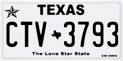 TX license plate CTV3793