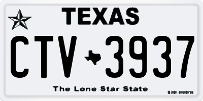 TX license plate CTV3937