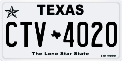 TX license plate CTV4020