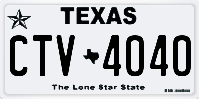 TX license plate CTV4040