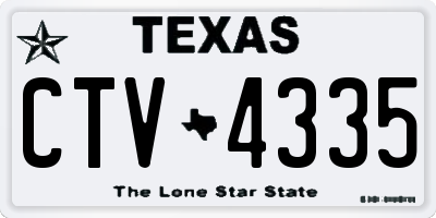 TX license plate CTV4335