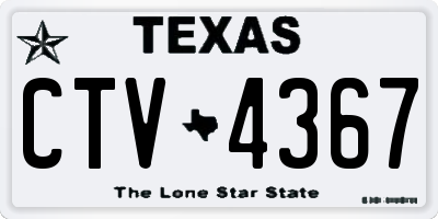 TX license plate CTV4367