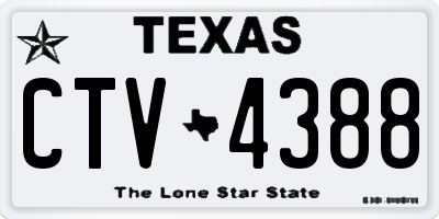 TX license plate CTV4388