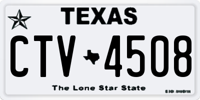 TX license plate CTV4508