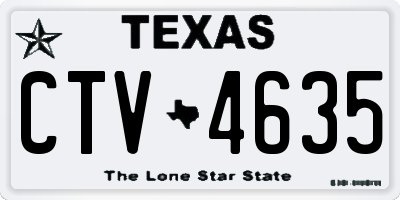 TX license plate CTV4635