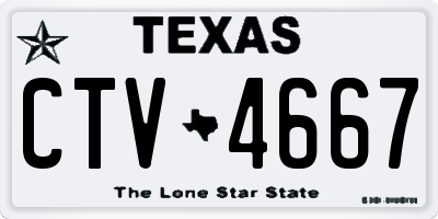TX license plate CTV4667