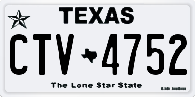 TX license plate CTV4752