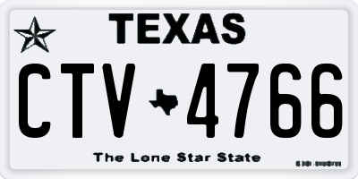 TX license plate CTV4766