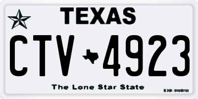 TX license plate CTV4923
