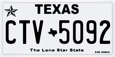 TX license plate CTV5092