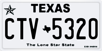 TX license plate CTV5320