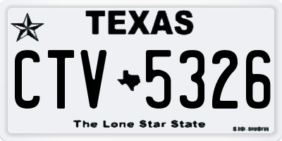 TX license plate CTV5326