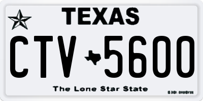 TX license plate CTV5600