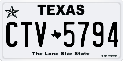 TX license plate CTV5794