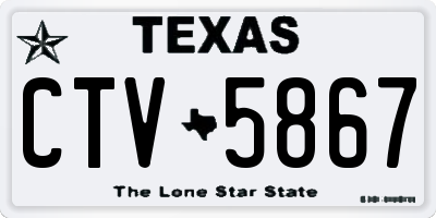 TX license plate CTV5867