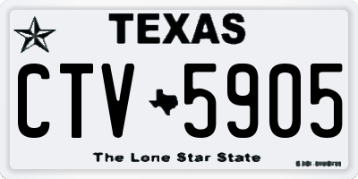 TX license plate CTV5905