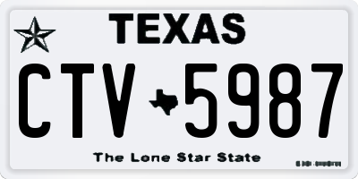 TX license plate CTV5987