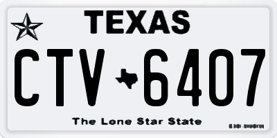 TX license plate CTV6407