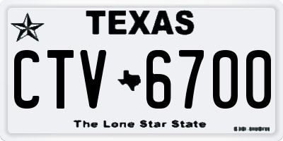TX license plate CTV6700