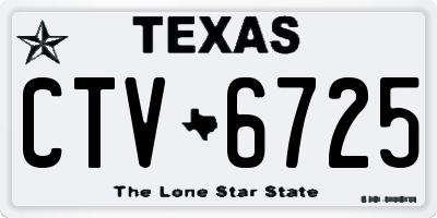 TX license plate CTV6725