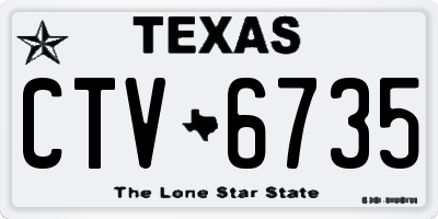 TX license plate CTV6735