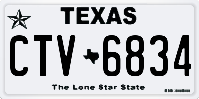 TX license plate CTV6834