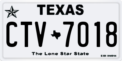 TX license plate CTV7018