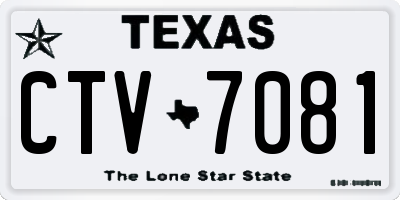 TX license plate CTV7081