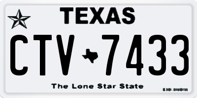 TX license plate CTV7433