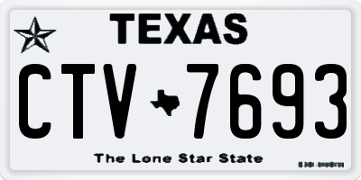 TX license plate CTV7693