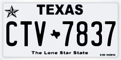 TX license plate CTV7837