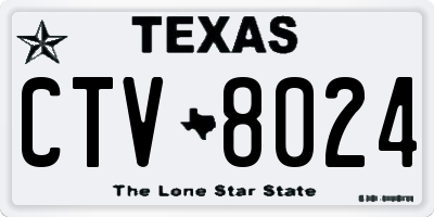 TX license plate CTV8024