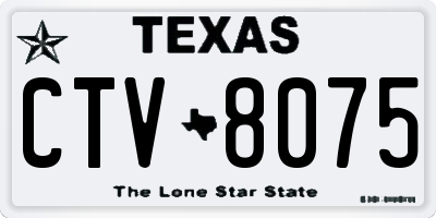 TX license plate CTV8075