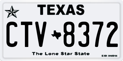 TX license plate CTV8372