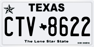 TX license plate CTV8622