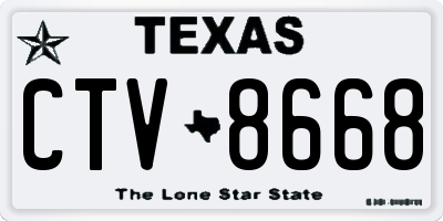 TX license plate CTV8668