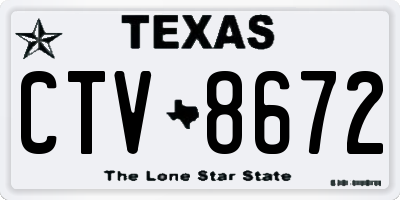 TX license plate CTV8672