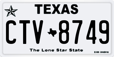 TX license plate CTV8749