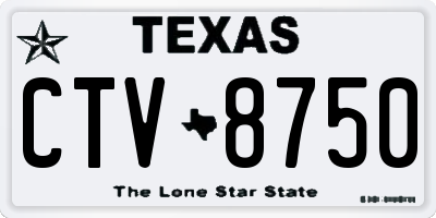 TX license plate CTV8750